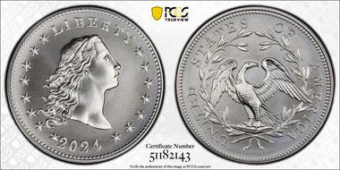 2024 Medal Flowing Hair Ag 230th Anniversary MS70