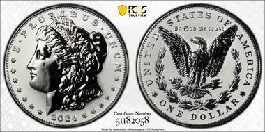 2024-S $1 Morgan Dollar Rev PR Two-Coin Reverse Proof Set First Strike PR70