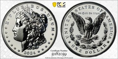 2024-S $1 Morgan Dollar Rev PR Two-Coin Reverse Proof Set First Strike PR70