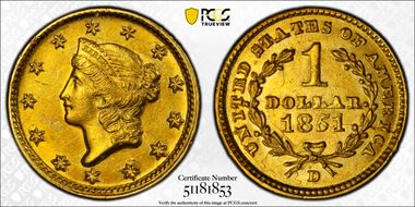 1851-D G$1 MS62