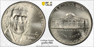 2006-D 5C Monticello Satin Finish SP67FS