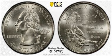 2009-P 25C U.S. Virgin Islands Satin Finish SP68