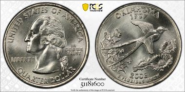 2008-P 25C Oklahoma MS67+