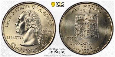 2008-P 25C New Mexico MS67+