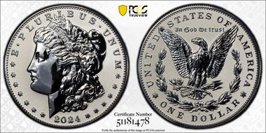 2024-S $1 Morgan Dollar Rev PR Two-Coin Reverse Proof Set PR70