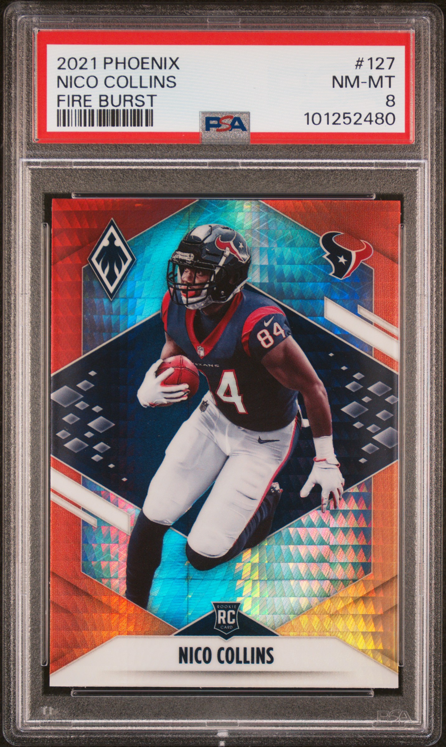 2021 Panini Phoenix Nico Collins #127 (Fire Burst) Nm-Mt 8 front