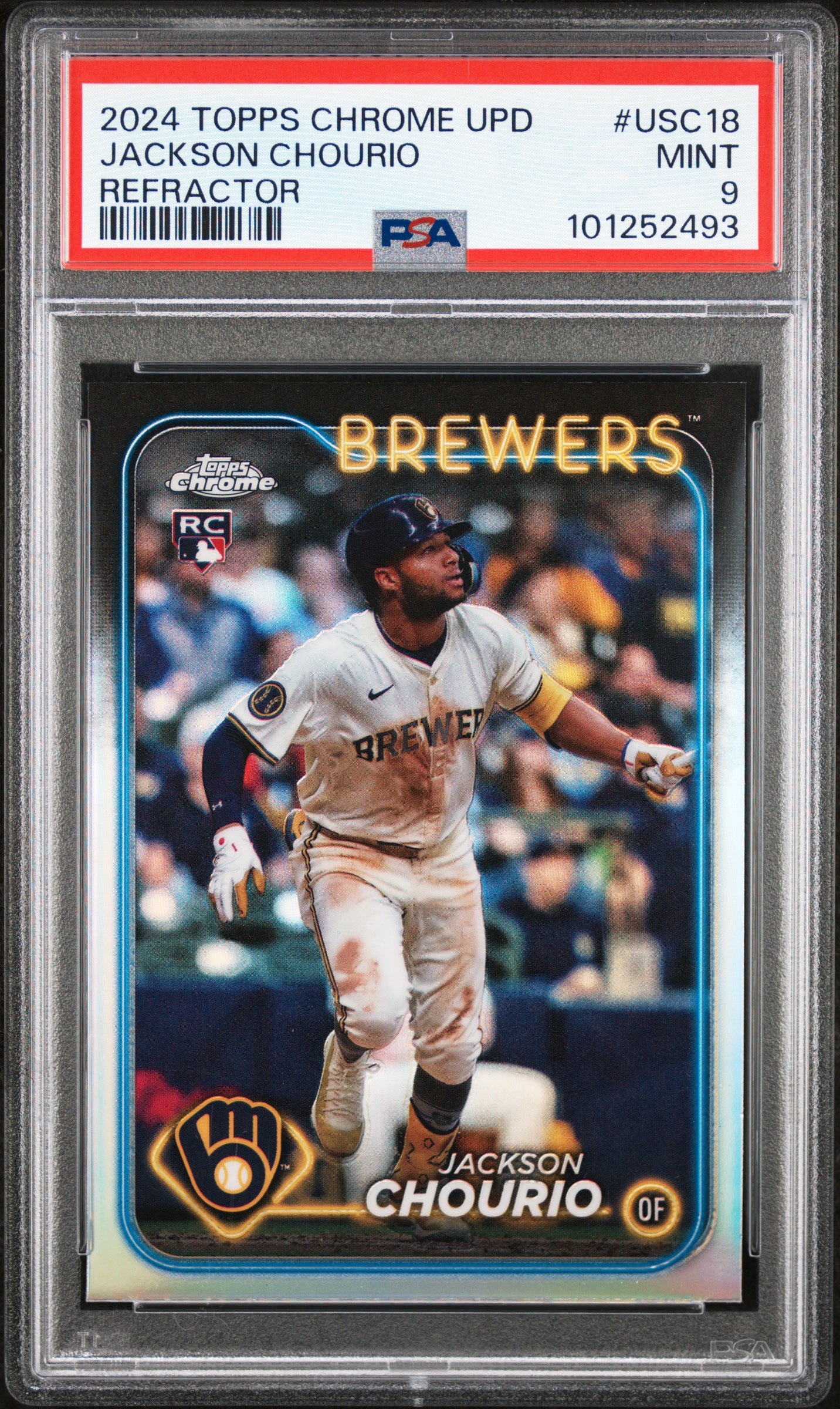 2024 Topps Chrome Update Jackson Chourio #Usc18 (Refractor) Mint 9 front