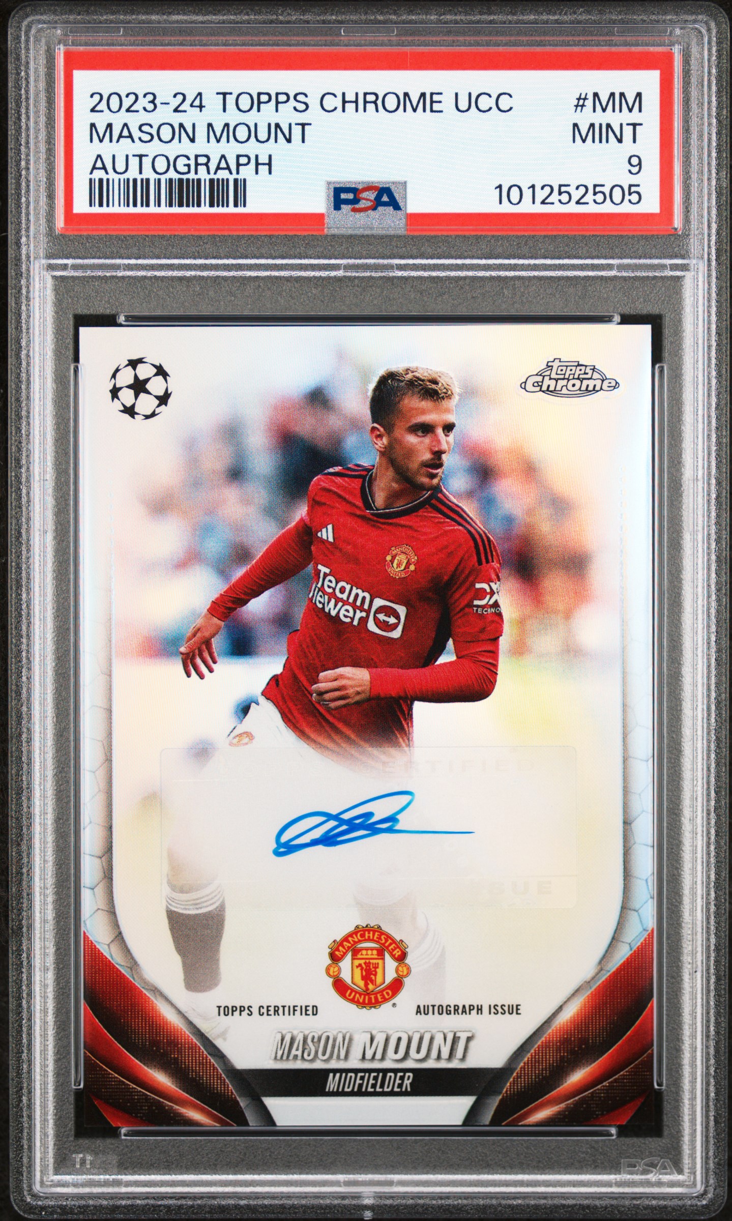 2023-24 Topps Chrome Uefa Club Competitions Chrome Autographs Mason Mount #Mm Mint 9 front