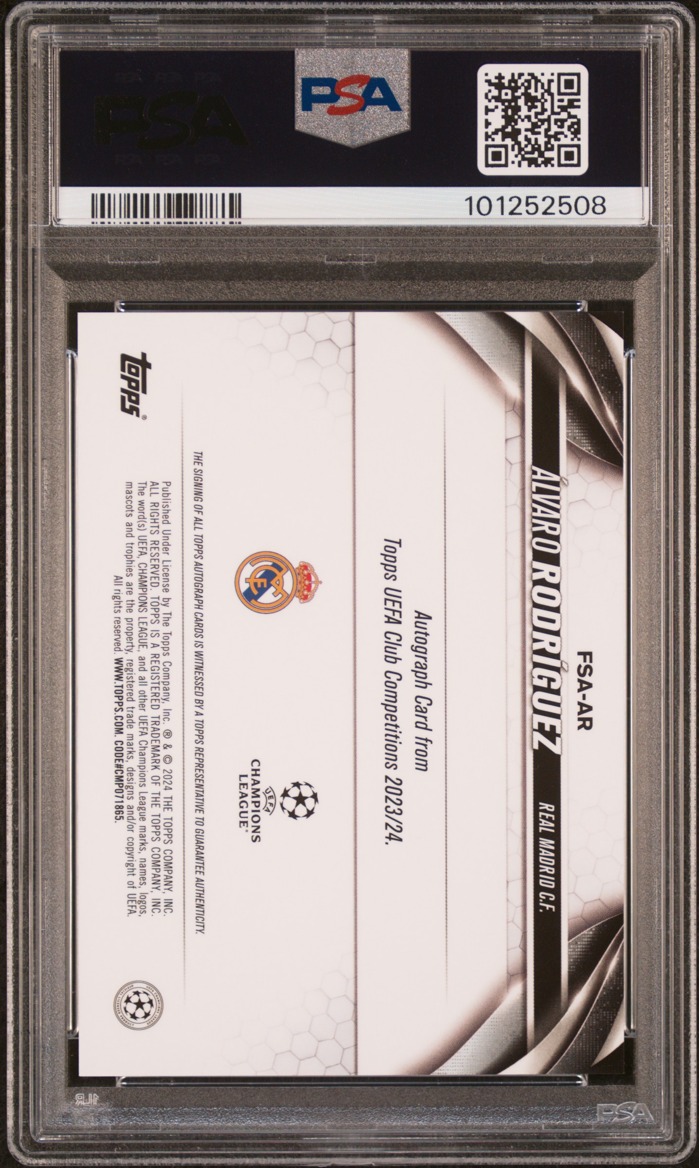 2023-24 Topps Chrome Uefa Club Competitions Future Stars Autographs Alvaro Rodriguez #Ar Mint 9 back