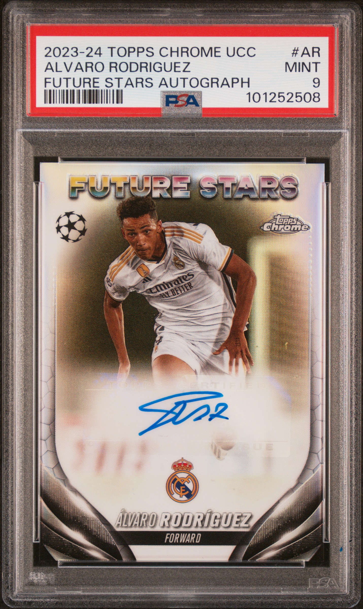 2023-24 Topps Chrome Uefa Club Competitions Future Stars Autographs Alvaro Rodriguez #Ar Mint 9 front