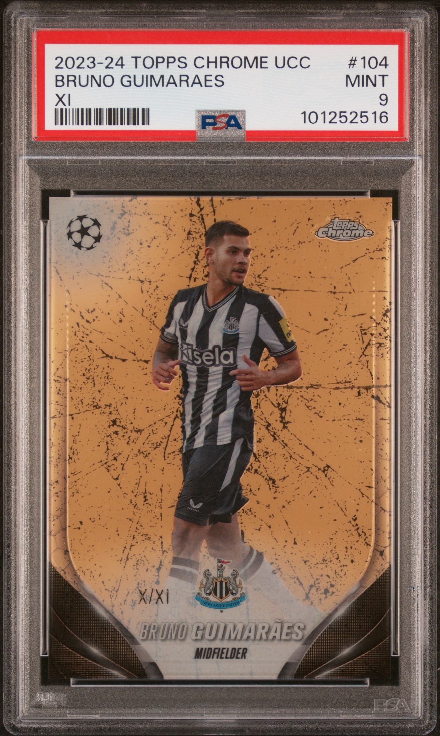 2023-24 Topps Chrome Uefa Club Competitions Bruno Guimaraes #104 (Xi) Mint 9 front