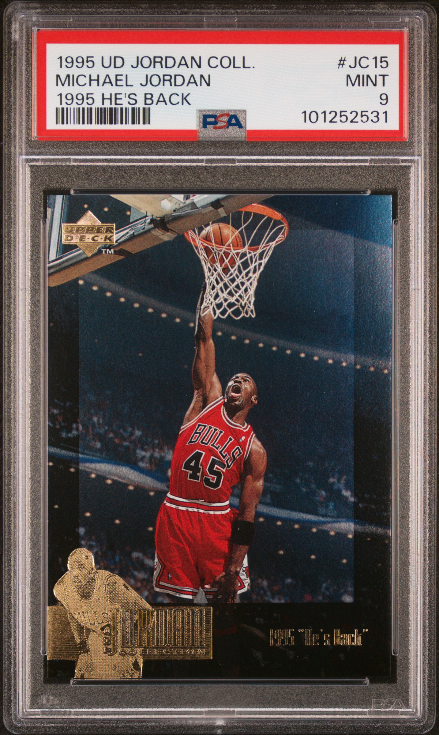 1995 Upper Deck Jordan Collection Michael Jordan #Jc15 (1995 He's Back) Mint 9 front