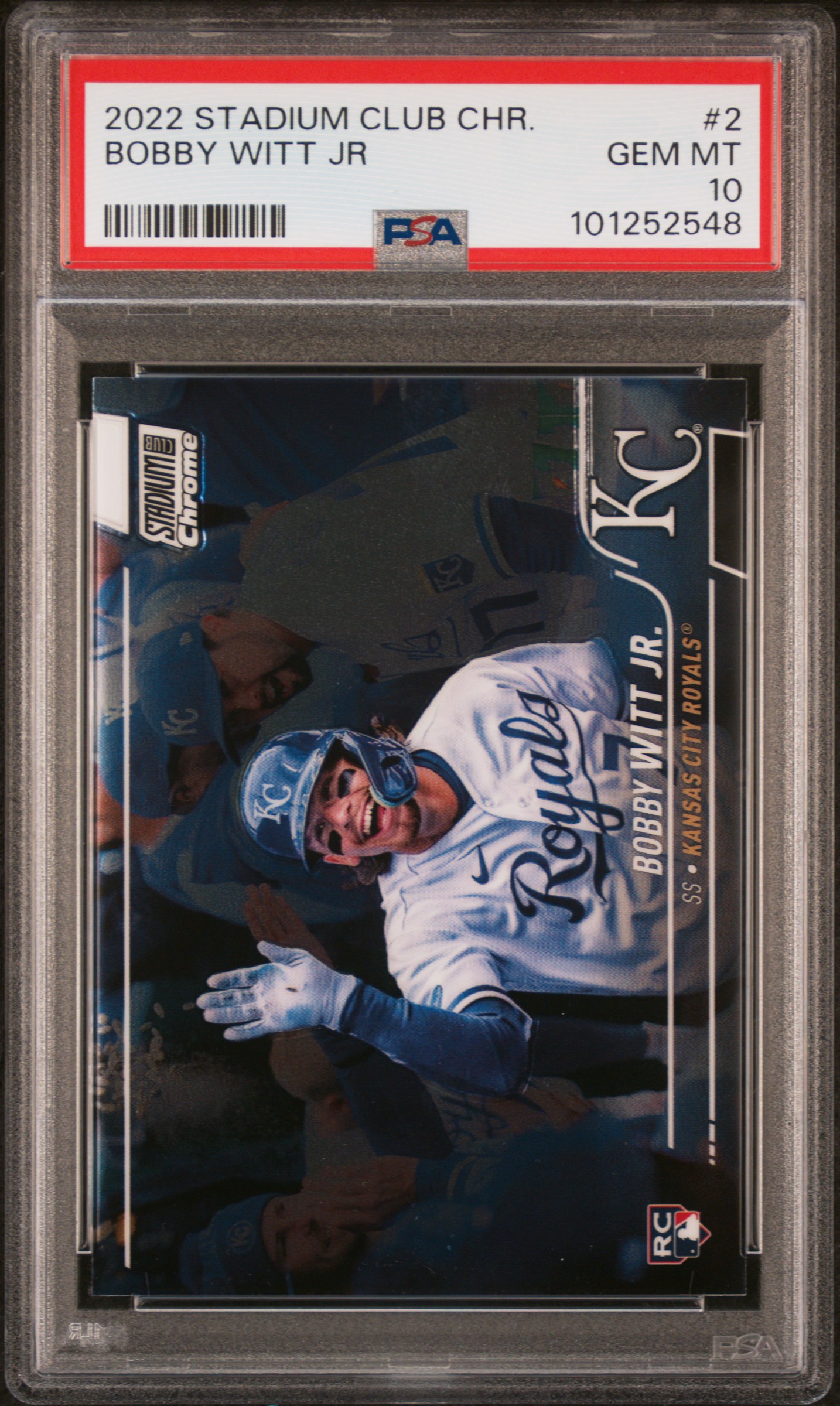 2022 Topps Stadium Club Chrome Bobby Witt Jr #2 Gem Mt 10 front