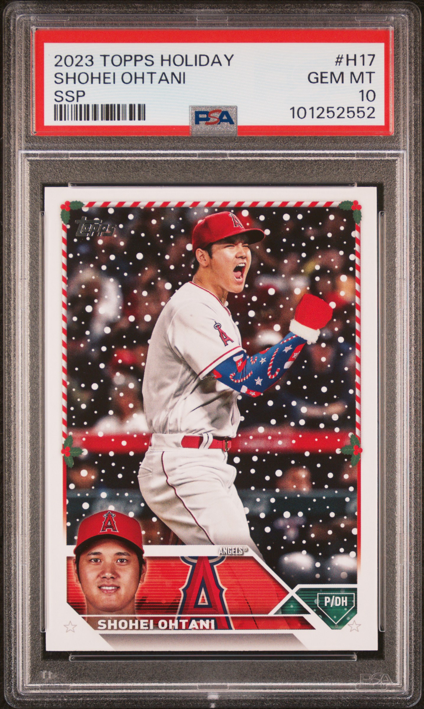 2023 Topps Holiday Shohei Ohtani #H17 (Ssp) Gem Mt 10 front