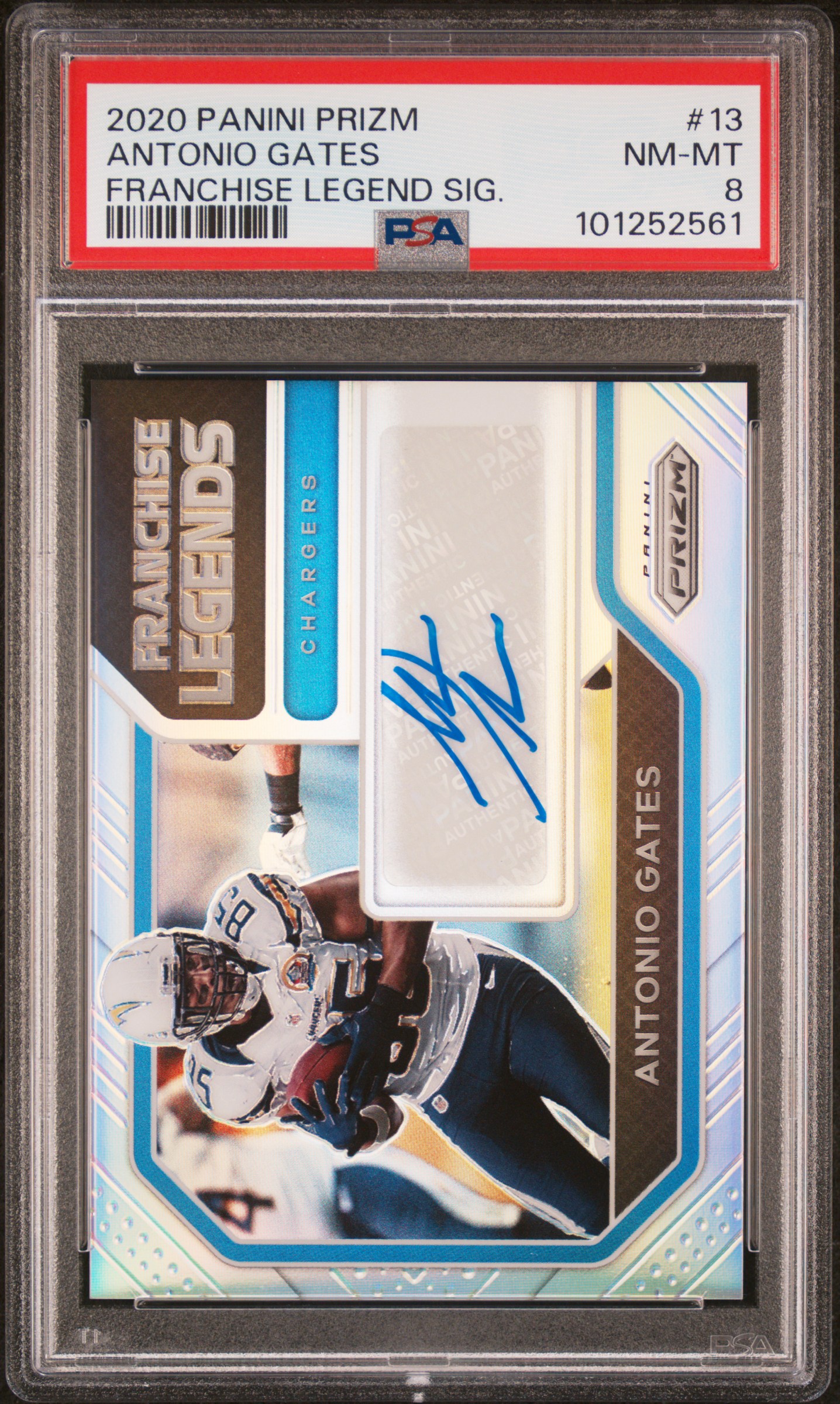 2020 Panini Prizm Franchise Legends Signatures Antonio Gates #13 (Franchise Legend Sig.) Nm-Mt 8 front