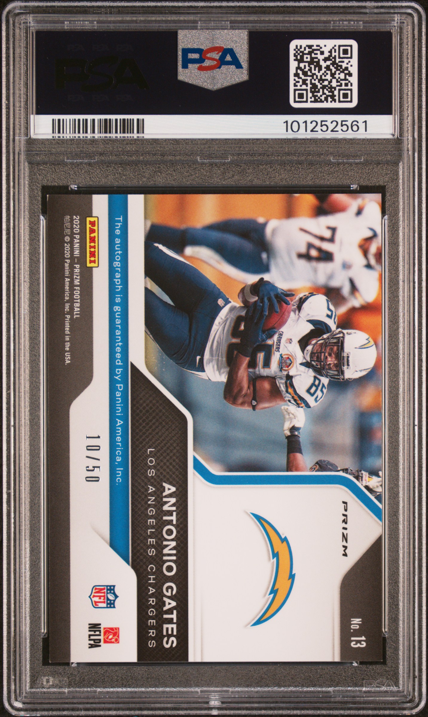 2020 Panini Prizm Franchise Legends Signatures Antonio Gates #13 (Franchise Legend Sig.) Nm-Mt 8 back