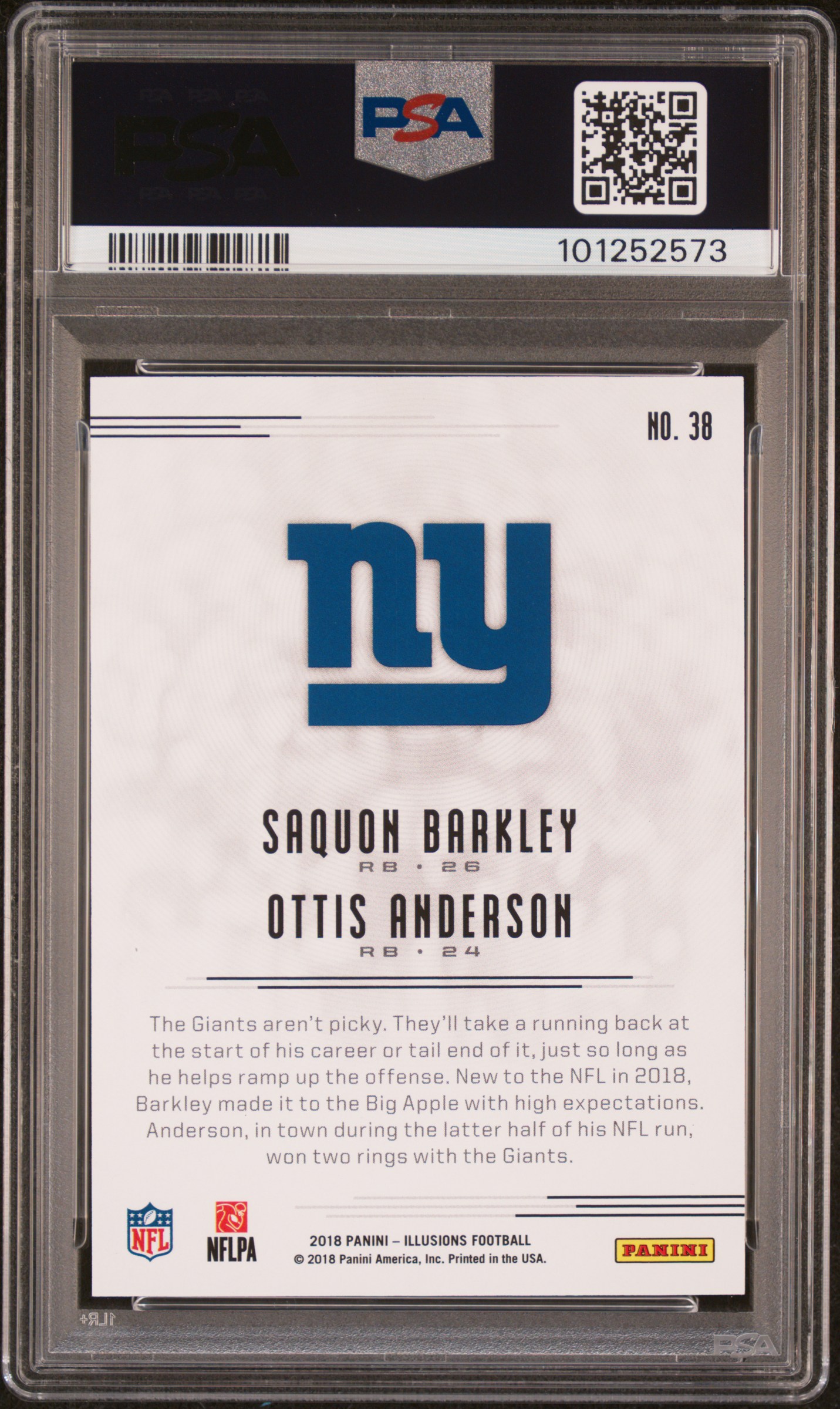 2018 Panini Illusions S.barkley/O.anderson #38 Gem Mt 10 back