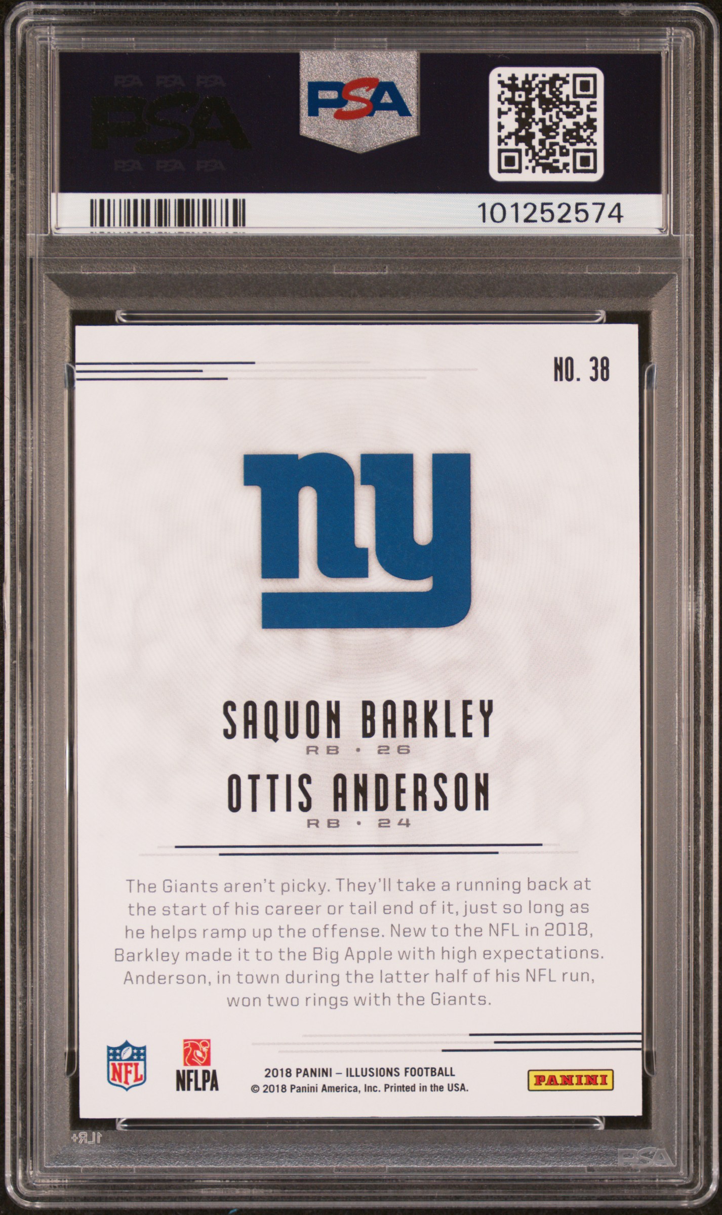 2018 Panini Illusions S.barkley/O.anderson #38 Mint 9 back