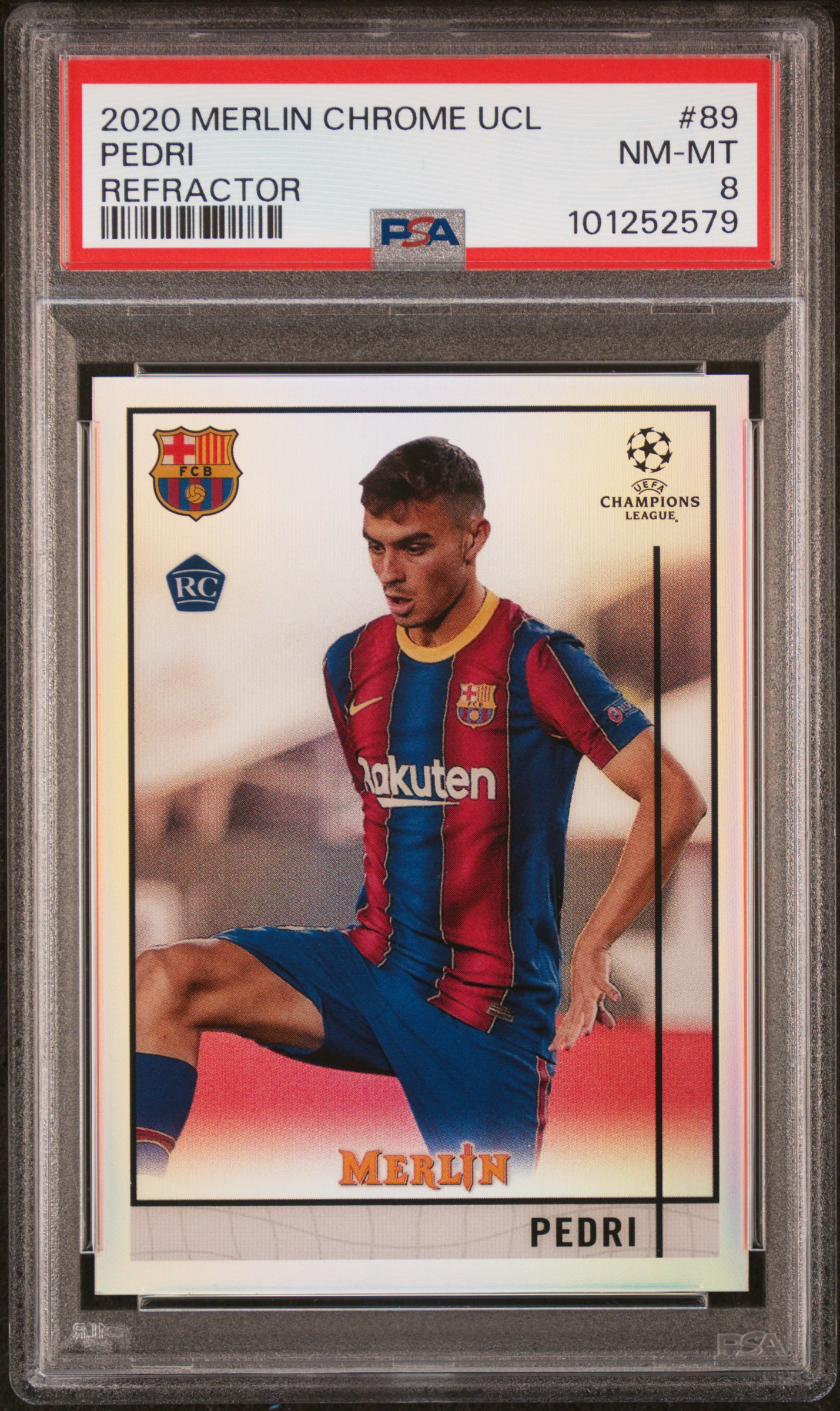 2020 Topps Merlin Chrome Uefa Champions League Pedri #89 (Refractor) Nm-Mt 8 front