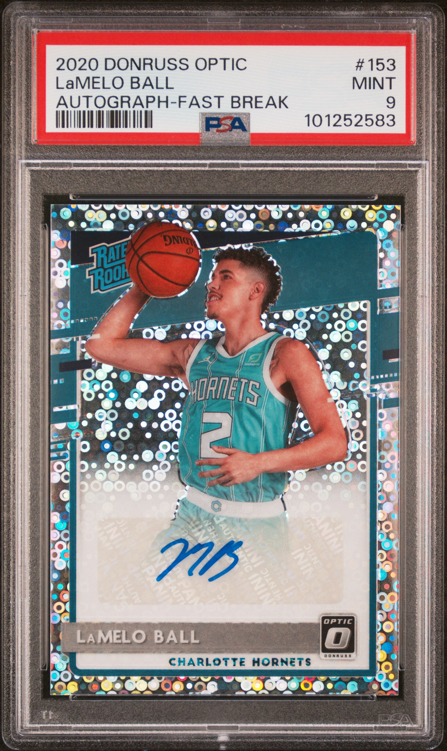2020 Panini Donruss Optic Lamelo Ball #153 (Autograph-Fast Break) Mint 9 front