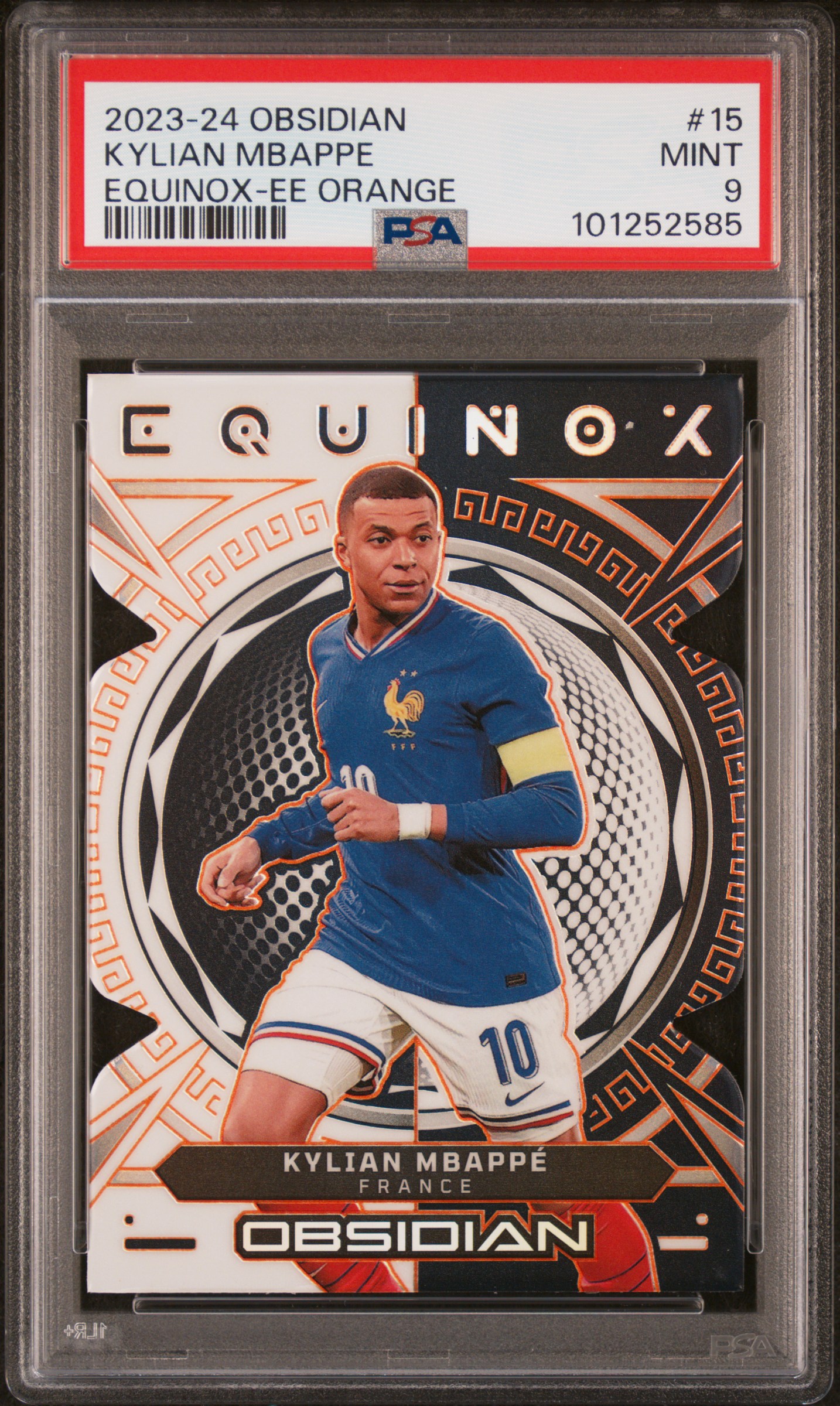 2023 Panini Obsidian Equinox Kylian Mbappe #15 (Equinox-Ee Orange) Mint 9 front
