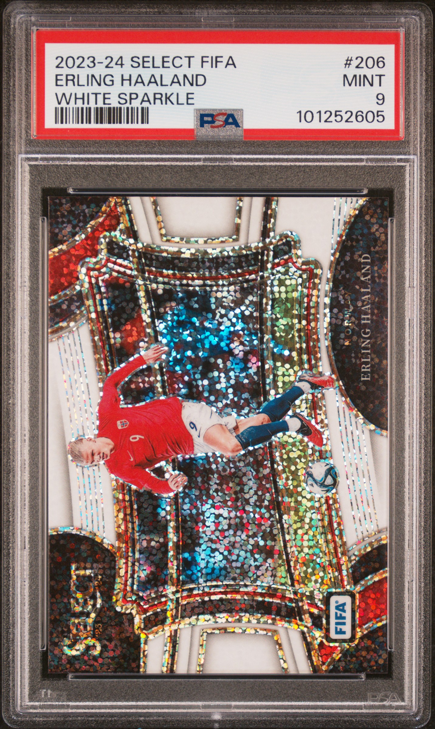 2023-24 Panini Select Fifa Erling Haaland #206 (White Sparkle) Mint 9 front