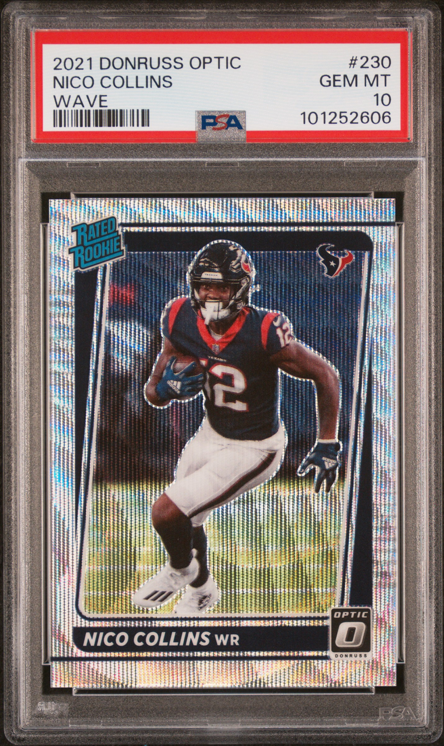 2021 Panini Donruss Optic Nico Collins #230 (Wave) Gem Mt 10 front