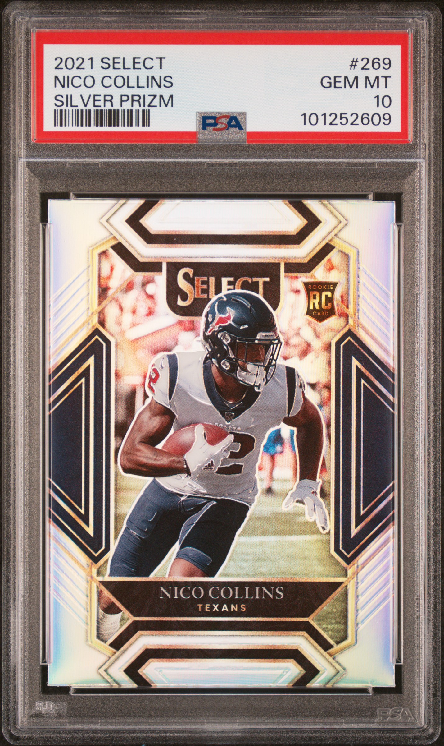 2021 Panini Select Nico Collins #269 (Silver Prizm) Gem Mt 10 front