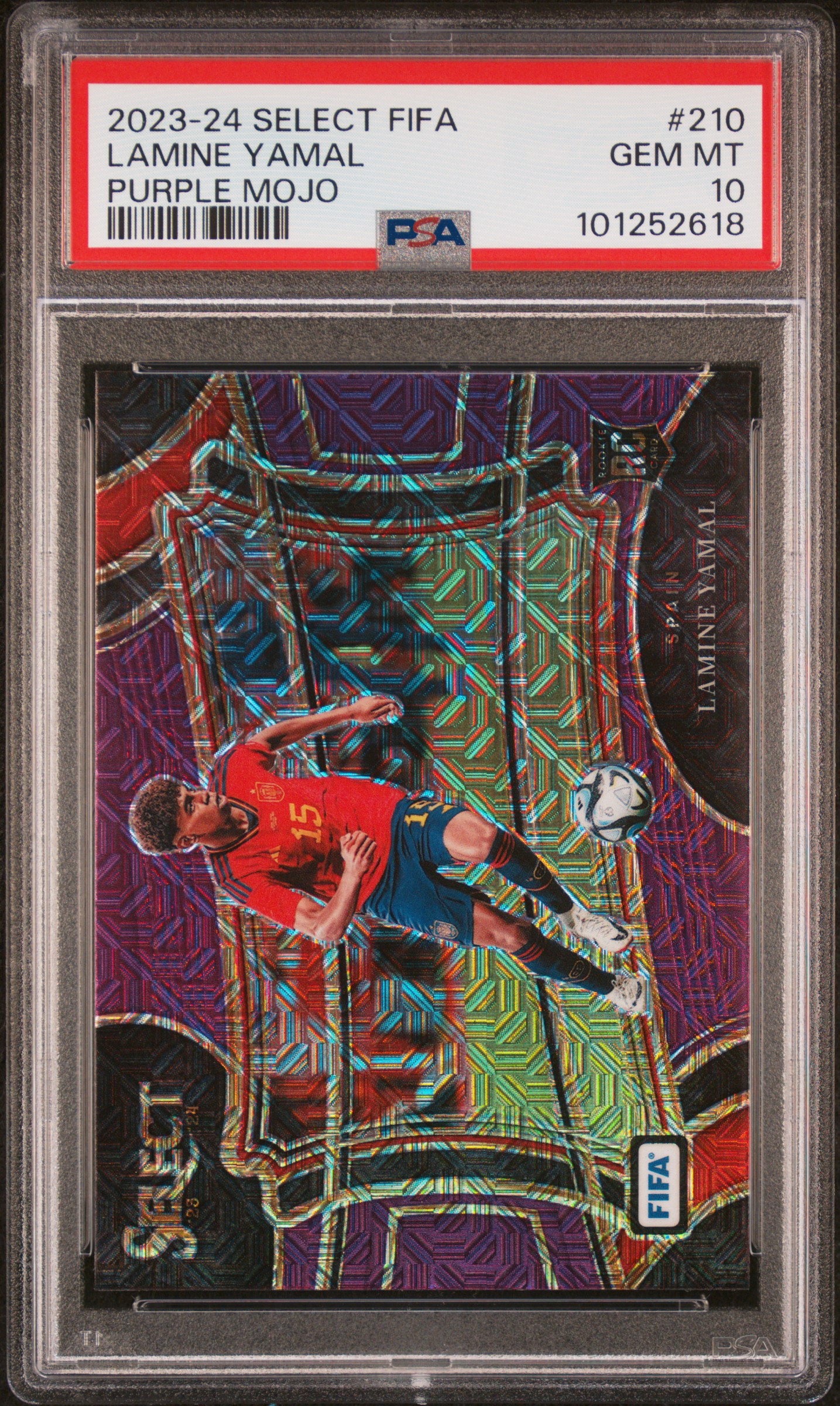 2023-24 Panini Select Fifa Lamine Yamal #210 (Purple Mojo) Gem Mt 10 front