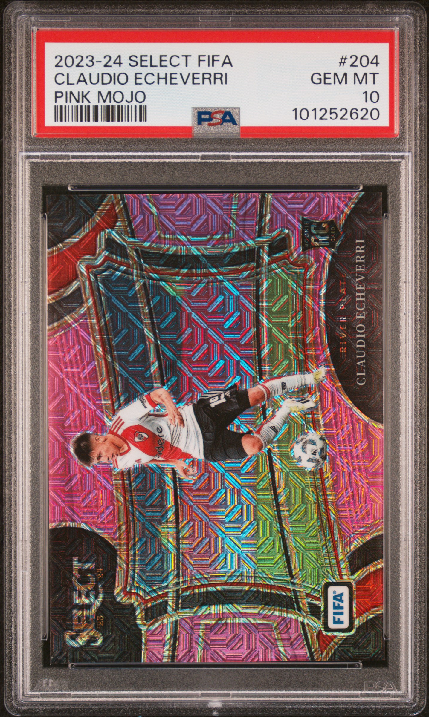 2023-24 Panini Select Fifa Claudio Echeverri #204 (Pink Mojo) Gem Mt 10 front