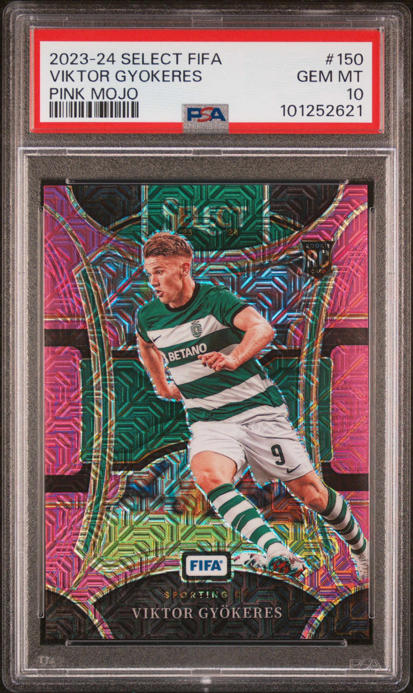 2023-24 Panini Select Fifa Viktor Gyokeres #150 (Pink Mojo) Gem Mt 10 front