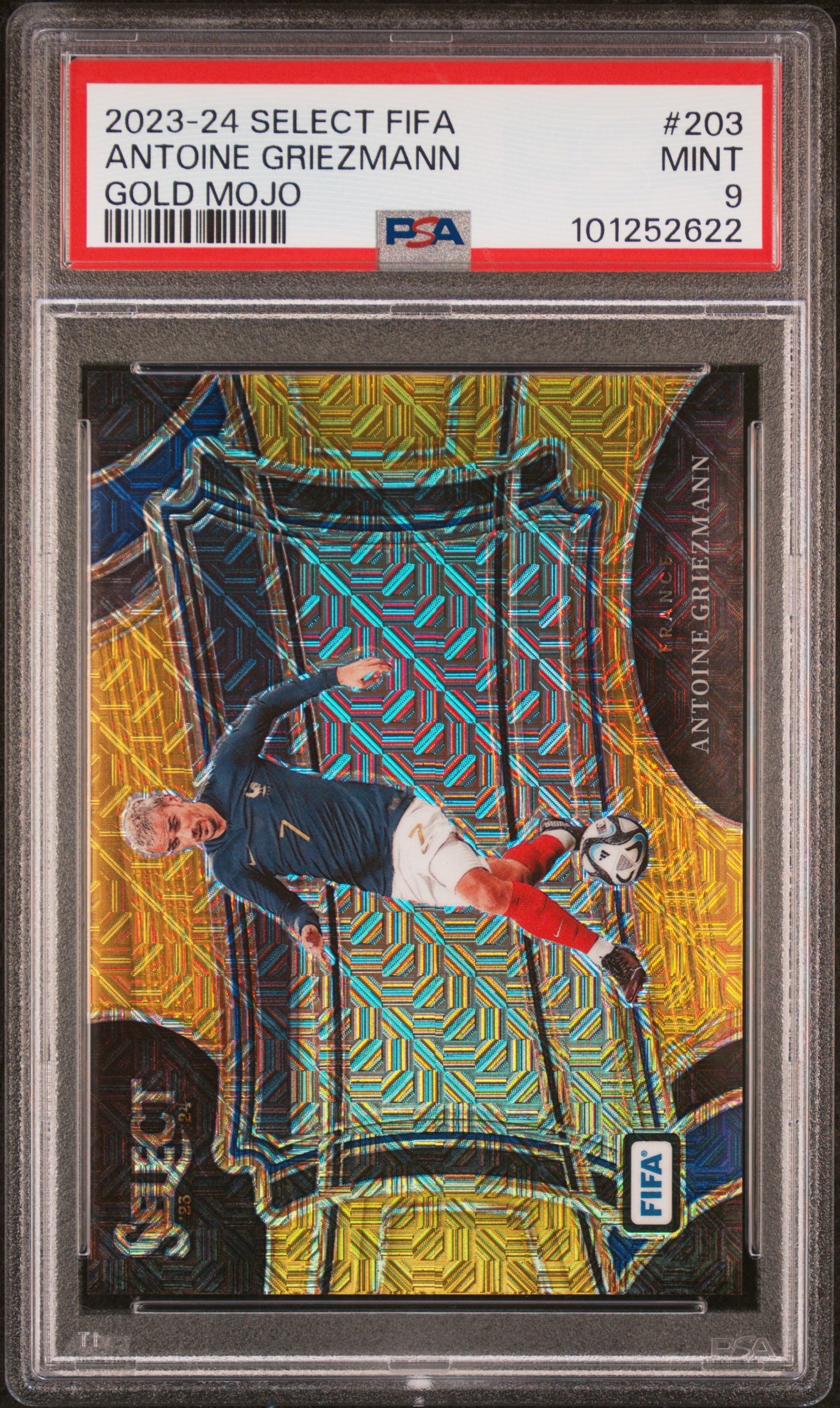 2023-24 Panini Select Fifa Antoine Griezmann #203 (Gold Mojo) Mint 9 front
