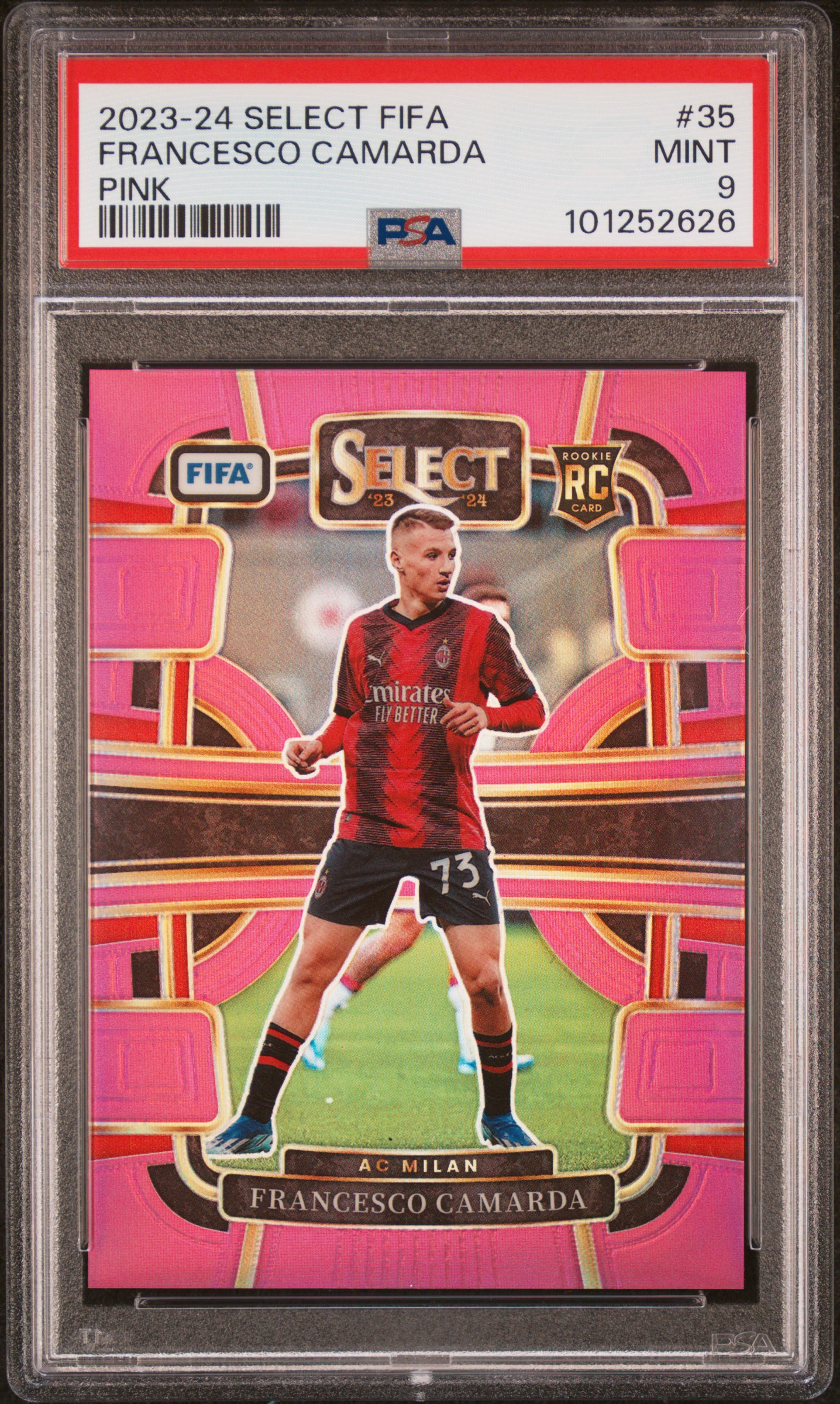 2023-24 Panini Select Fifa Francesco Camarda #35 (Pink) Mint 9 front