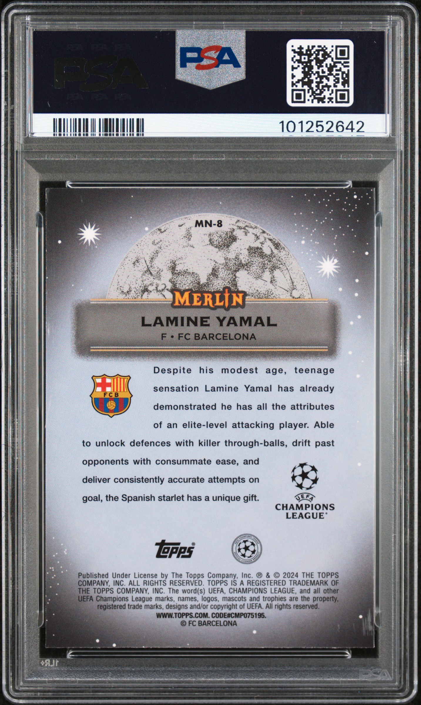 2023-24 Topps Merlin Uefa Club Competitions Mystic Nights Lamine Yamal #Mn8 Nm-Mt 8 back