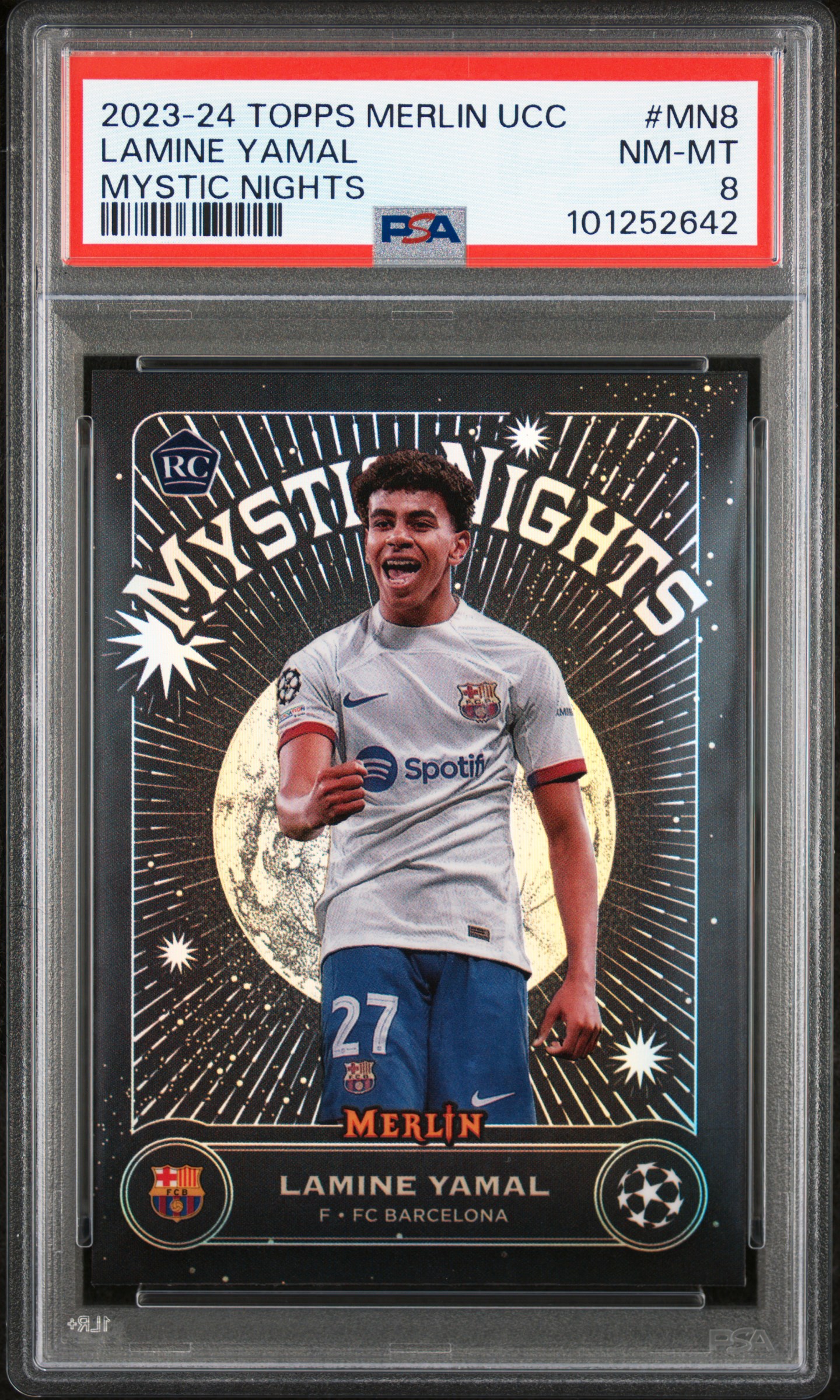 2023-24 Topps Merlin Uefa Club Competitions Mystic Nights Lamine Yamal #Mn8 Nm-Mt 8 front