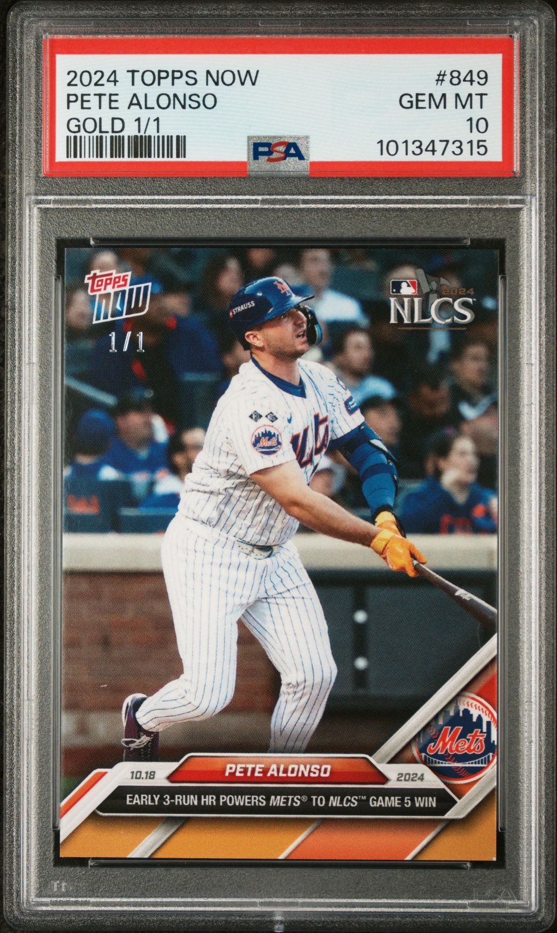 2024 Topps TOPPS NOW Gold #849 Pete Alonso front