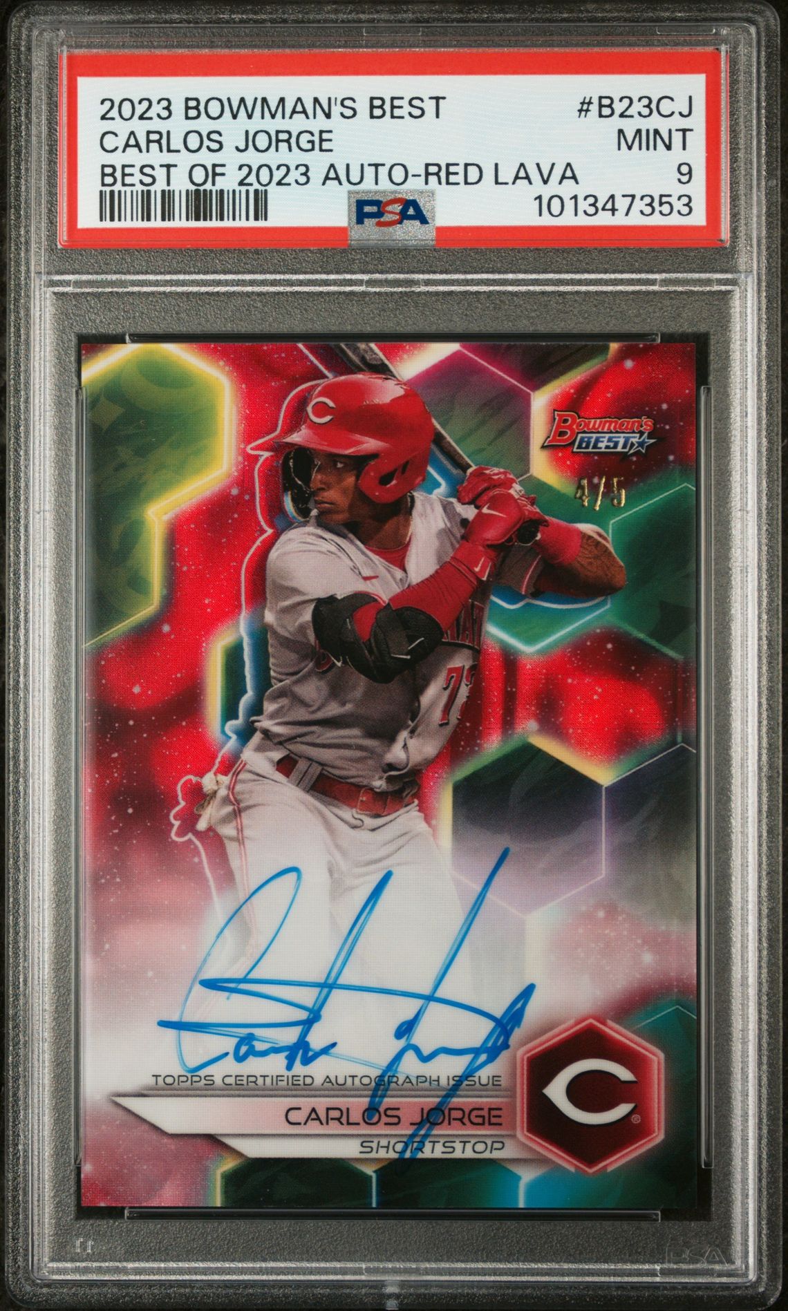 2023 Bowman BOWMAN'S BEST BEST OF 2023 AUTOGRAPHS Red #B23CJ Carlos Jorge front