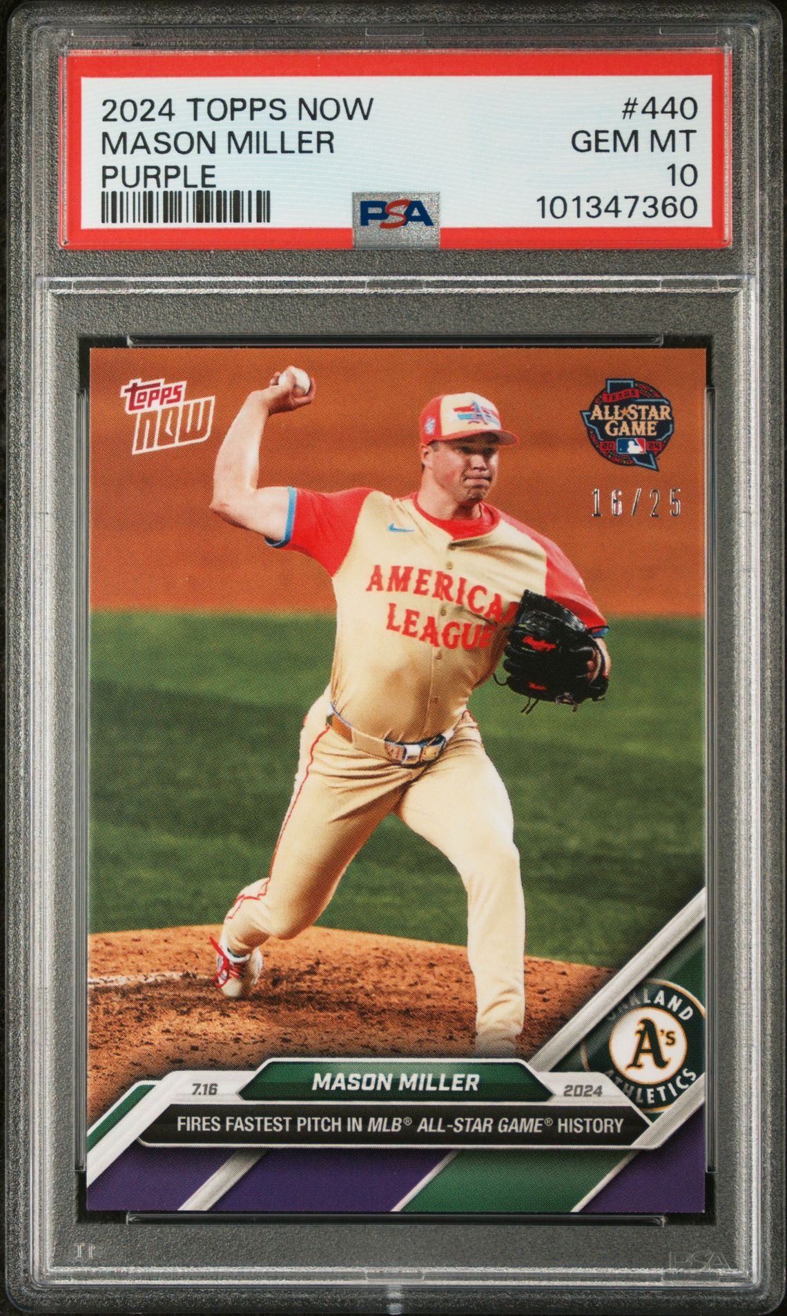 2024 Topps TOPPS NOW Purple #440 Mason Miller front