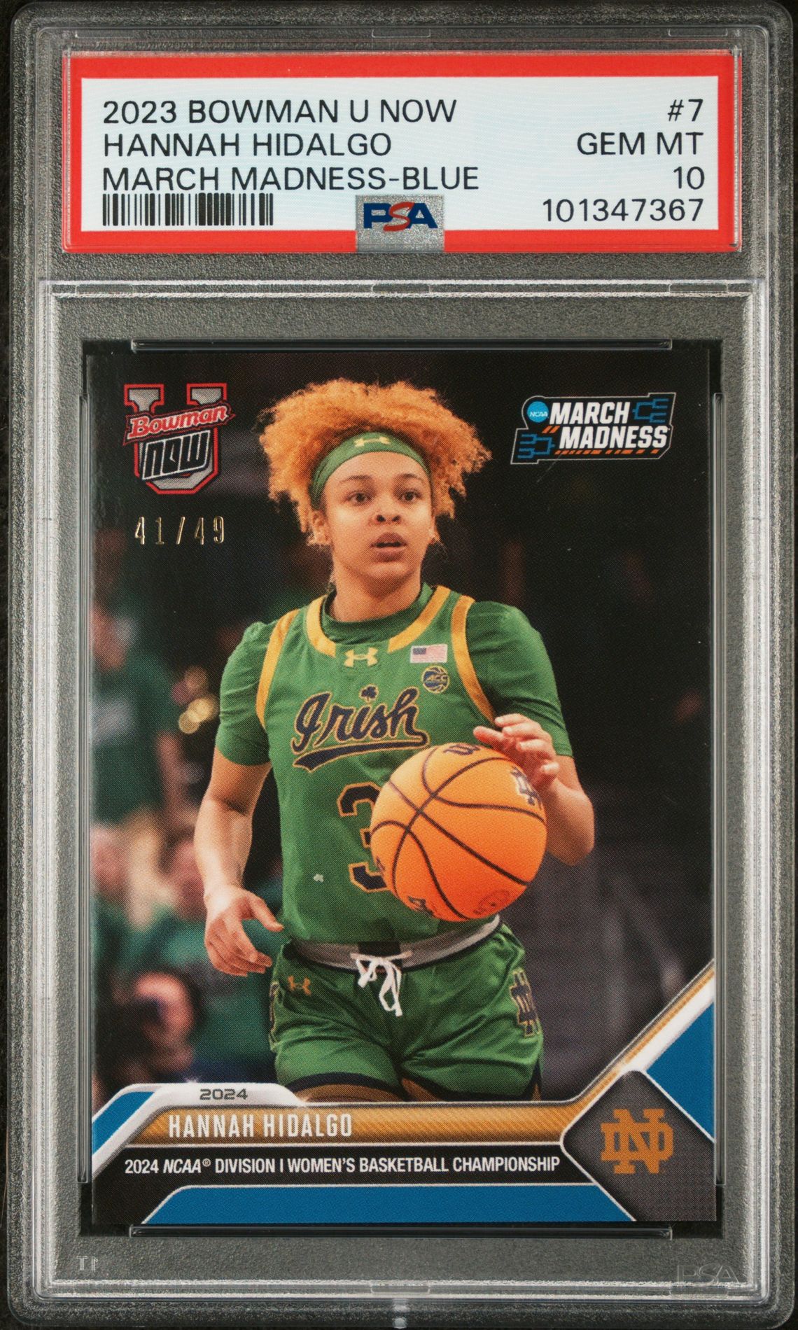 2023 Bowman BOWMAN U NOW MARCH MADNESS BLUE #7 Hannah Hidalgo front