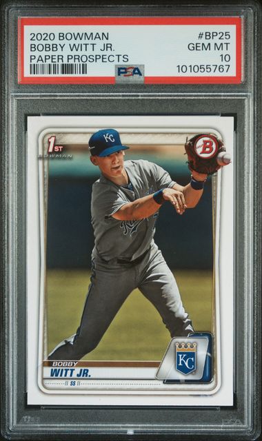 2020 Bowman Paper Prospects Bobby Witt Jr. #Bp25 (Paper Prospects) Gem Mt 10 front