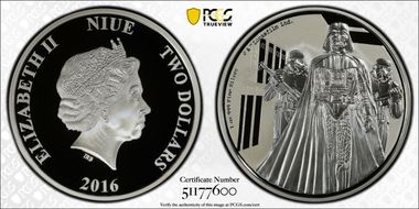 2016 $2 Darth Vader - Star Wars First Strike PR70DCAM