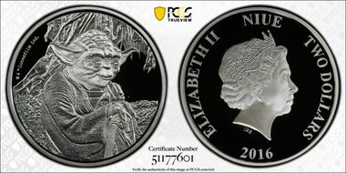 2016 $2 Yoda PR70DCAM