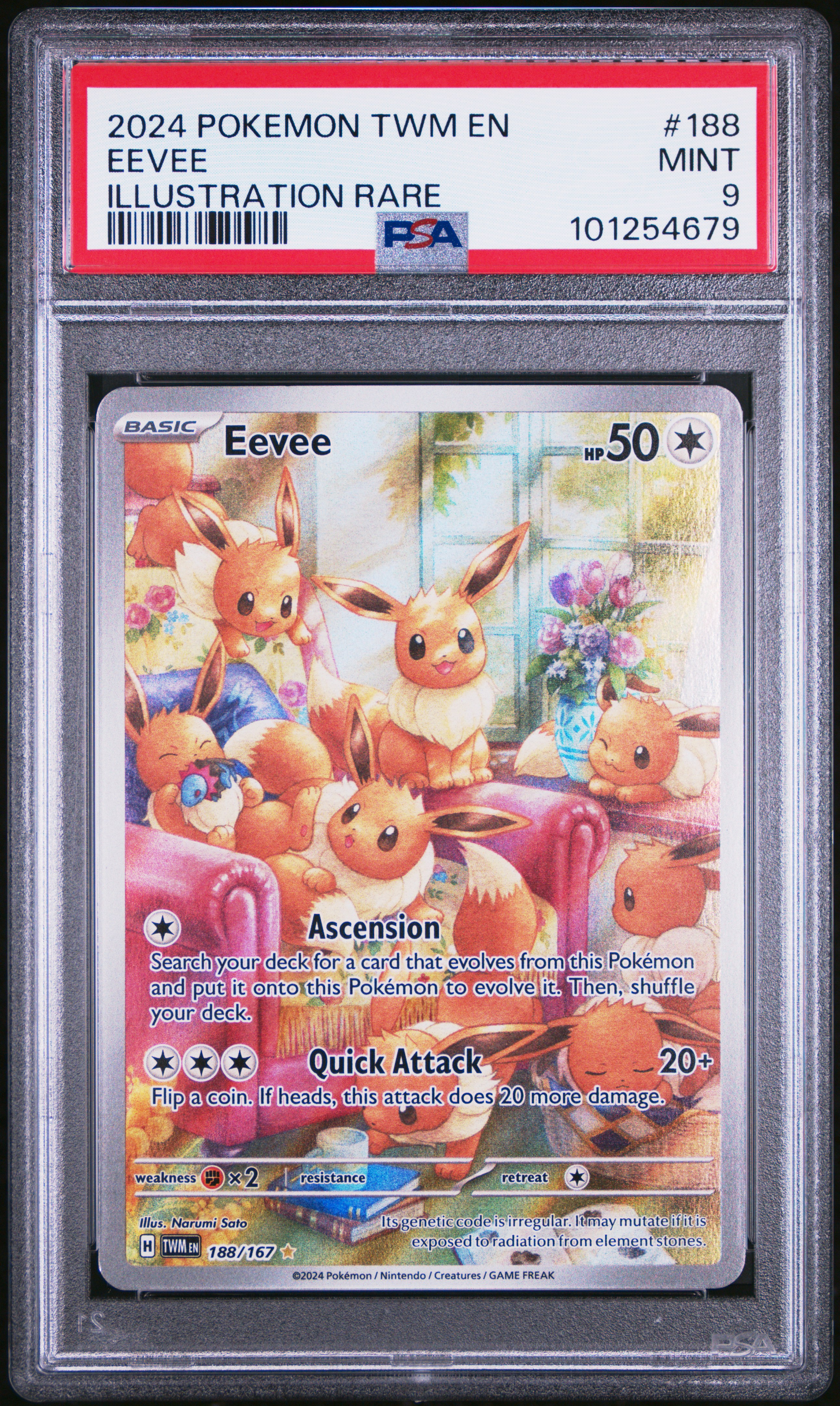 2024 Pokemon Twm En-Twilight Masquerade Eevee #188 (Illustration Rare) Mint 9 front