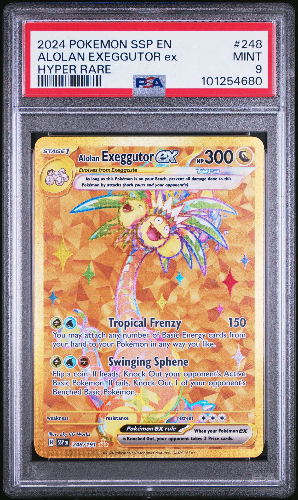 2024 Pokemon Ssp En-Surging Sparks Alolan Exeggutor Ex #248 (Hyper Rare) Mint 9 front