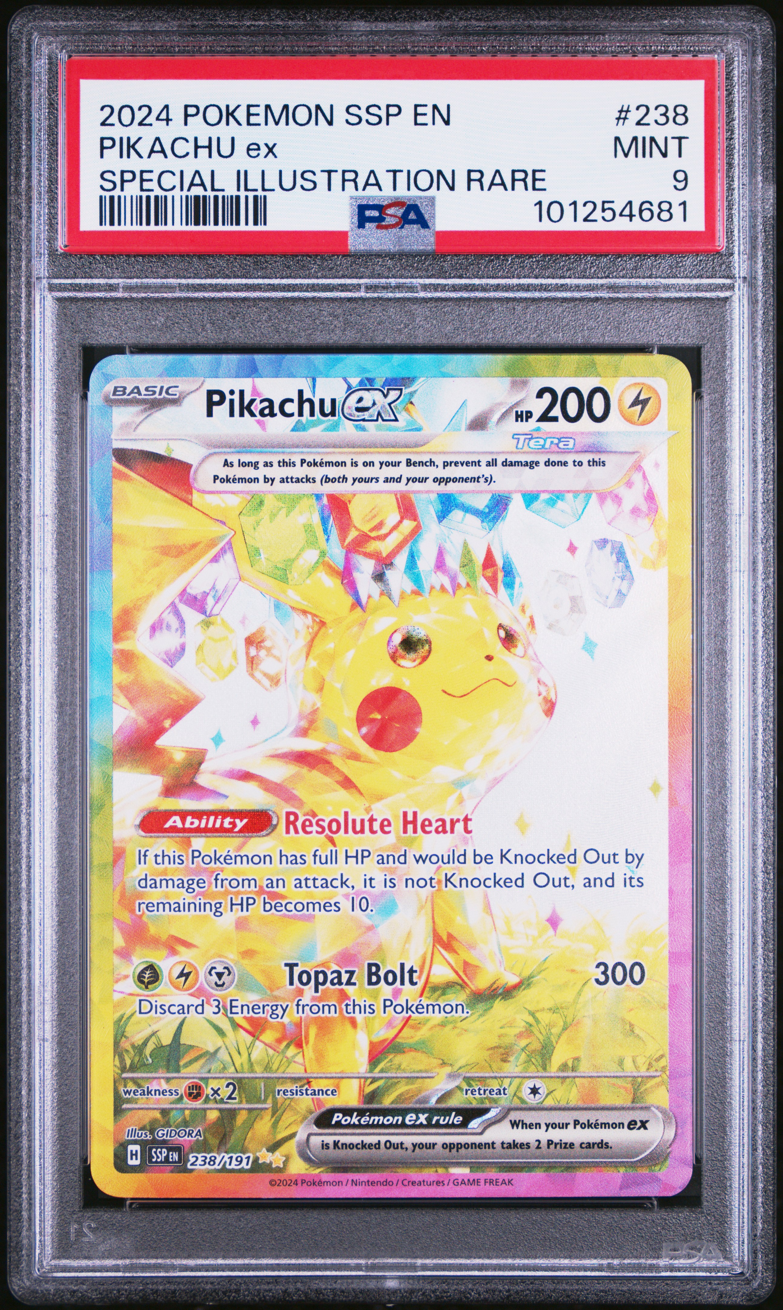 2024 Pokemon Ssp En-Surging Sparks Pikachu Ex #238 (Special Illustration Rare) Mint 9 front