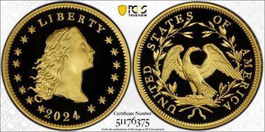 2024 $1 Flowing Hair High Relief Au 230th Anniversary First Strike PR70DCAM