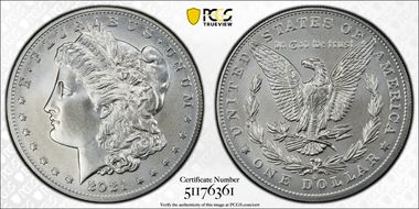 2021-O Privy $1 Morgan Dollar 100th Anniversary MS70