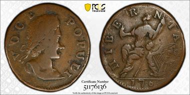 1760 1/2 P Voce Populi, No P, Nelson-10 VF30BN