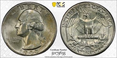 1943-S 25C MS64