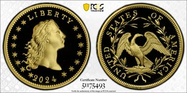 2024 $1 Flowing Hair High Relief Au 230th Anniversary PR70DCAM